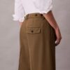 Pantalón de pierna ancha de gabardina de lana Pantalón de pierna ancha de gabardina de lana