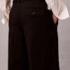 Pantalón de pierna ancha de gabardina de lana Pantalón de pierna ancha de gabardina de lana