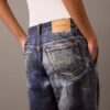 Pantalón entallado con estampado Denim Pantalón entallado con estampado Denim