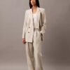 Pantalón plisado de mezcla de gabardina de lana Pantalón plisado de mezcla de gabardina de lana