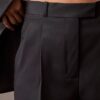 Pantalón plisado de mezcla de gabardina de lana Pantalón plisado de mezcla de gabardina de lana