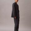 Pantalón plisado de mezcla de gabardina de lana Pantalón plisado de mezcla de gabardina de lana