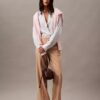 Pantalones acampanados de mezcla de gabardina de lana