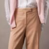 Pantalones acampanados de mezcla de gabardina de lana