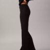 Pantalones acampanados de mezcla de lana merino y lurex