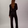 Pantalones acampanados de mezcla de lana merino y lurex