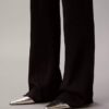 Pantalones acampanados de mezcla de lana merino y lurex