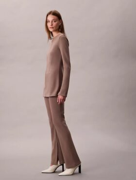 Pantalones acampanados de punto a medida sin cremallera