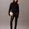 Pantalones ajustados con estampado de espiga en tejido Ponte