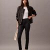 Pantalones ajustados con estampado de espiga en tejido Ponte