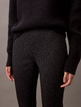 Pantalones ajustados con estampado de espiga en tejido Ponte