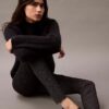 Pantalones ajustados con estampado de espiga en tejido Ponte