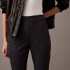 Pantalones ajustados con estampado de espiga en tejido Ponte