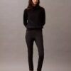Pantalones ajustados con estampado de espiga en tejido Ponte