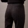 Pantalones ajustados con estampado de espiga en tejido Ponte
