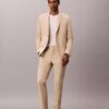 Pantalones ajustados de mezcla de lino Pantalones ajustados de mezcla de lino