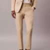 Pantalones ajustados de mezcla de lino Pantalones ajustados de mezcla de lino