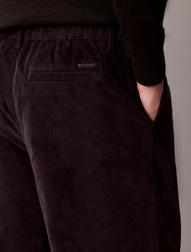 Pantalones anchos de pana con pliegues Pantalones anchos de pana con pliegues