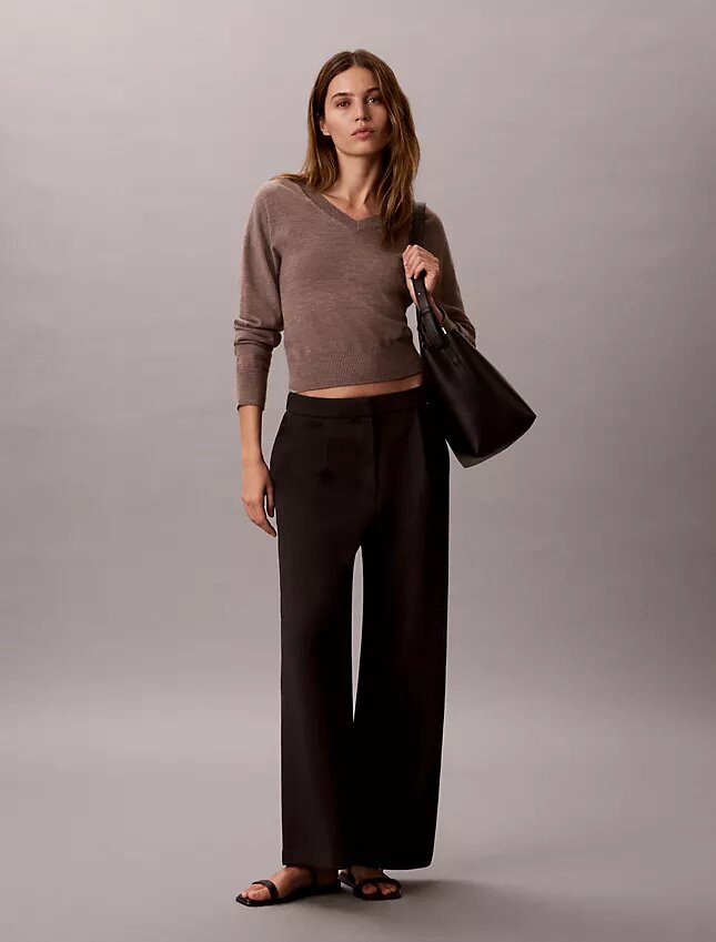 Pantalones anchos de ponte Pantalones anchos de ponte