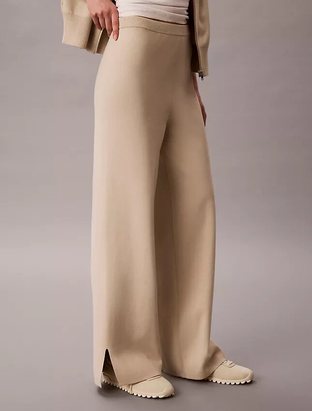 Pantalones anchos de punto holgado Pantalones anchos de punto holgado