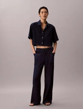 Pantalones cargo de algodón y lyocell sin cremallera