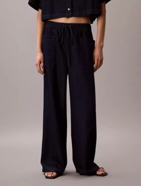Pantalones cargo de algodón y lyocell sin cremallera