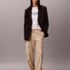 Pantalones cargo de sarga suave Pantalones cargo de sarga suave