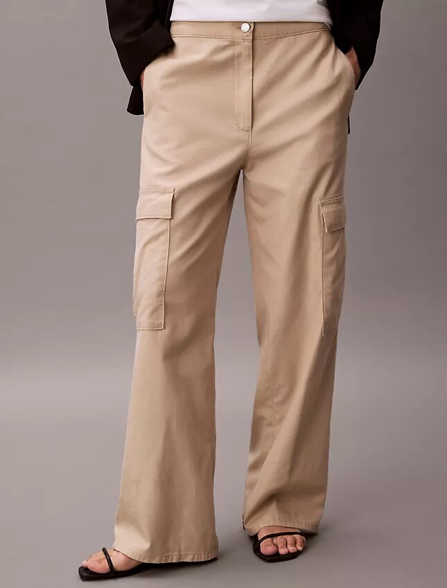Pantalones cargo de sarga suave Pantalones cargo de sarga suave