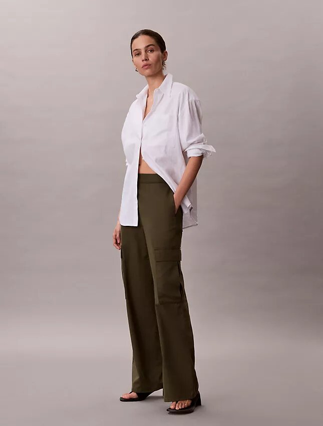 Pantalones cargo de sarga suave Pantalones cargo de sarga suave