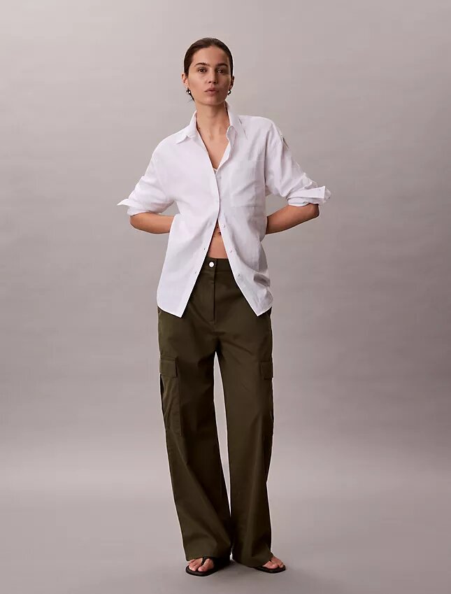 Pantalones cargo de sarga suave Pantalones cargo de sarga suave