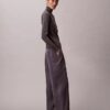 Pantalones cargo holgados de sarga de satén