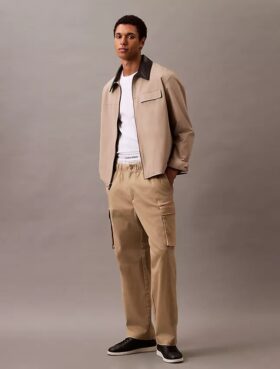 Pantalones cargo rectos de algodón elástico