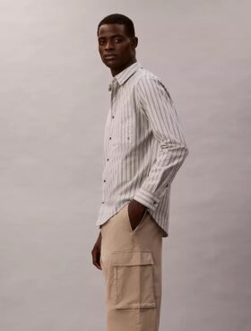 Pantalones cargo rectos de algodón elástico