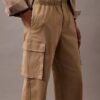 Pantalones cargo rectos de algodón elástico Pantalones cargo rectos de algodón elástico