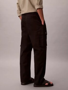Pantalones cargo rectos de algodón elástico