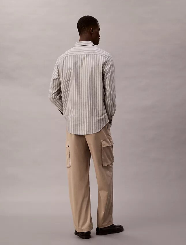Pantalones cargo rectos de algodón elástico Pantalones cargo rectos de algodón elástico