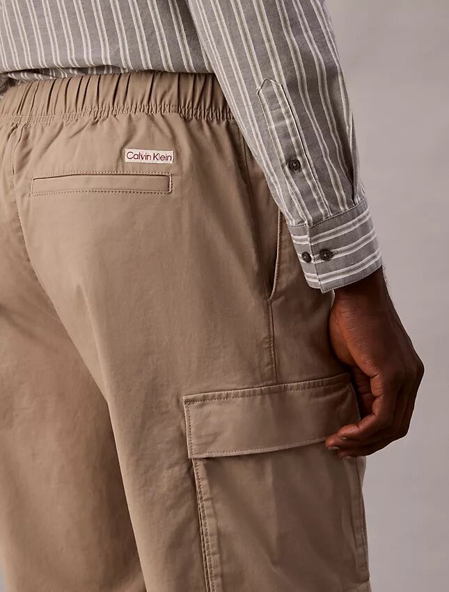 Pantalones cargo rectos de algodón elástico Pantalones cargo rectos de algodón elástico
