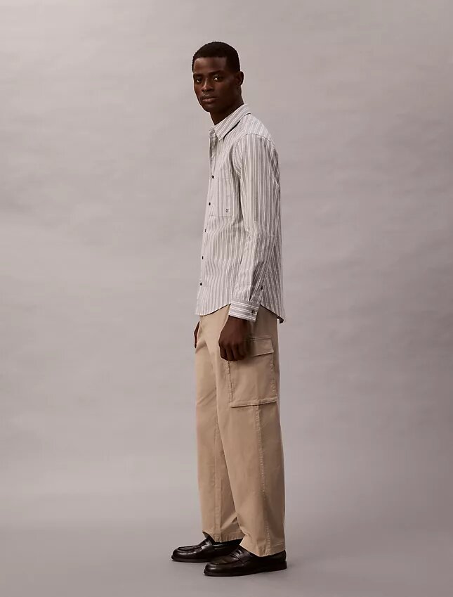Pantalones cargo rectos de algodón elástico Pantalones cargo rectos de algodón elástico