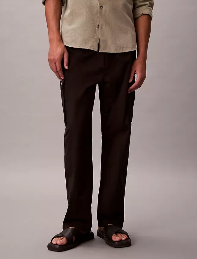 Pantalones cargo rectos de algodón elástico Pantalones cargo rectos de algodón elástico