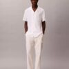 Pantalones cargo rectos holgados de lino y algodón