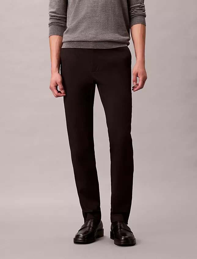 Pantalones chinos ajustados de satén de algodón Pantalones chinos ajustados de satén de algodón
