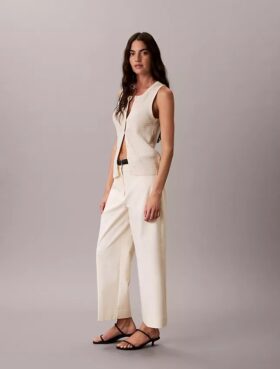 Pantalones chinos cortos de pierna ancha