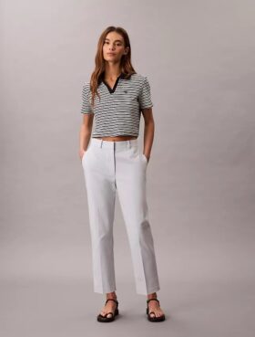 Pantalones chinos de algodón Cotton Stretch de corte recto