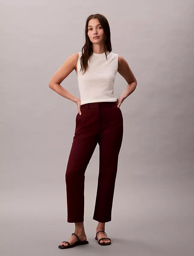 Pantalones chinos de algodón Cotton Stretch de corte recto Pantalones chinos de algodón Cotton Stretch de corte recto