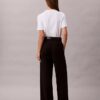 Pantalones chinos de algodón elástico de pierna ancha