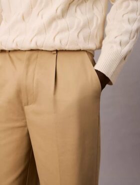 Pantalones chinos rectos con pliegues estilo años 90