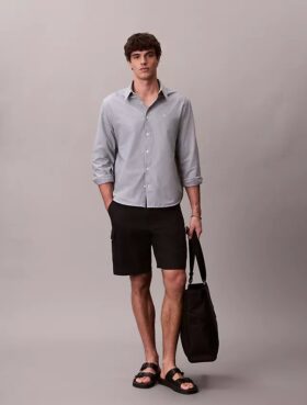 Pantalones cortos cargo de mezcla de lino