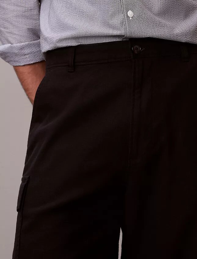 Pantalones cortos cargo de mezcla de lino Pantalones cortos cargo de mezcla de lino