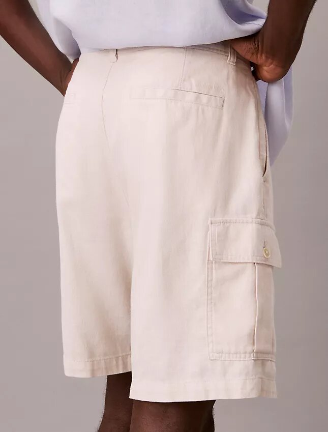 Pantalones cortos cargo de mezcla de lino Pantalones cortos cargo de mezcla de lino