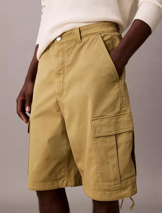 Pantalones cortos cargo de sarga Cotton Stretch de algodón Pantalones cortos cargo de sarga Cotton Stretch de algodón